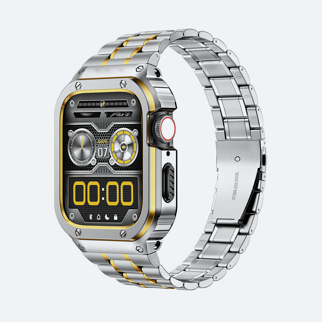 Stainless Steel Apple Watch Band with Ultra-Thin Case Design