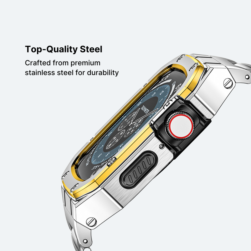 Stainless Steel Apple Watch Band with Ultra-Thin Case Design