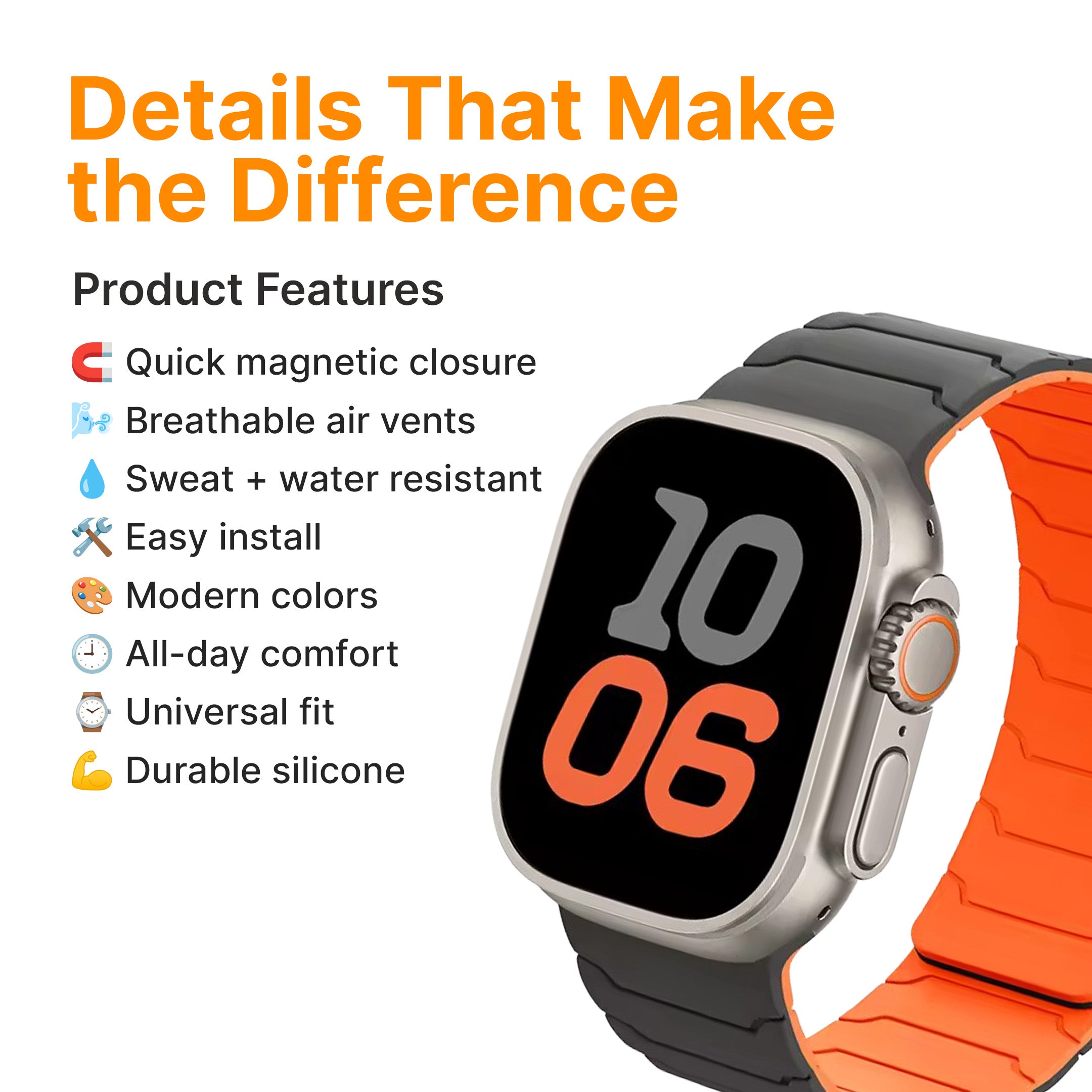 Magnetic Silicone Apple Watch Band