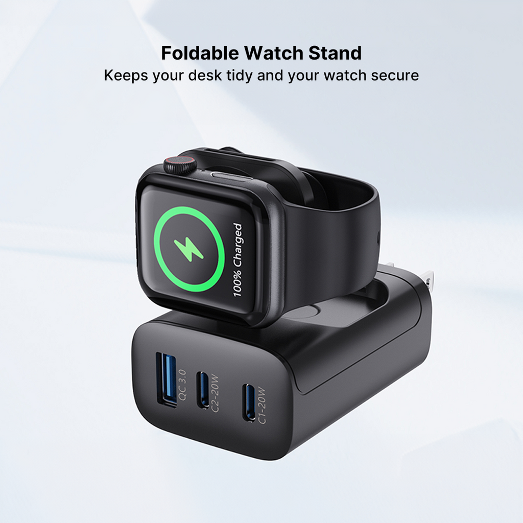 43W Fast Charger – Portable with Foldable Watch Stand