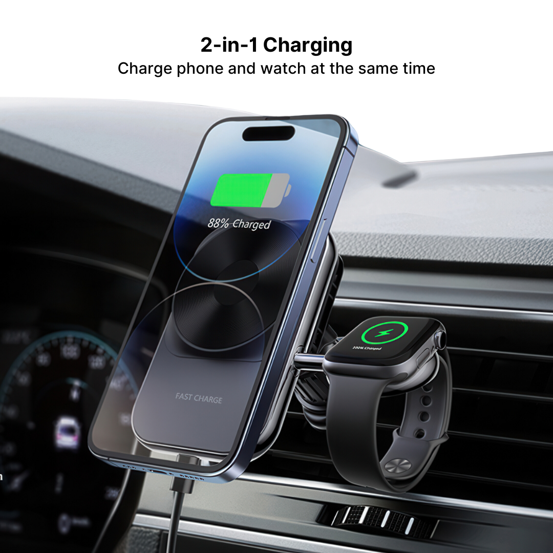 2 in 1 Phone & Apple Watch Car Charger with Ice Cooling