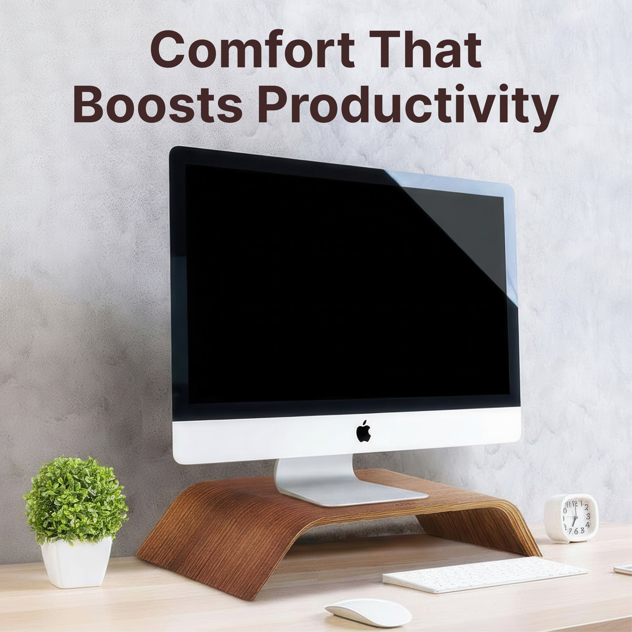 Ergonomic Wooden Monitor Stand