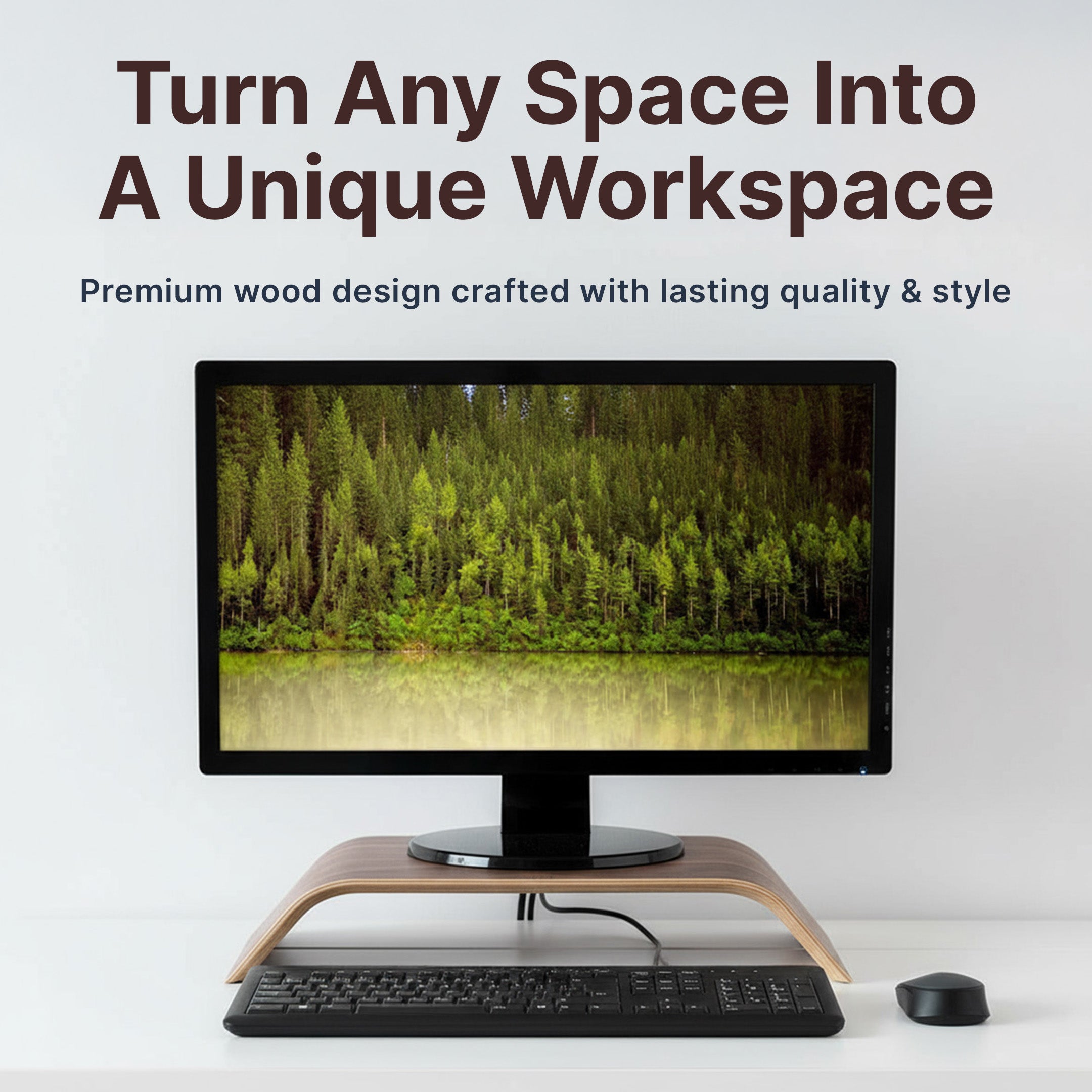 Ergonomic Wooden Monitor Stand