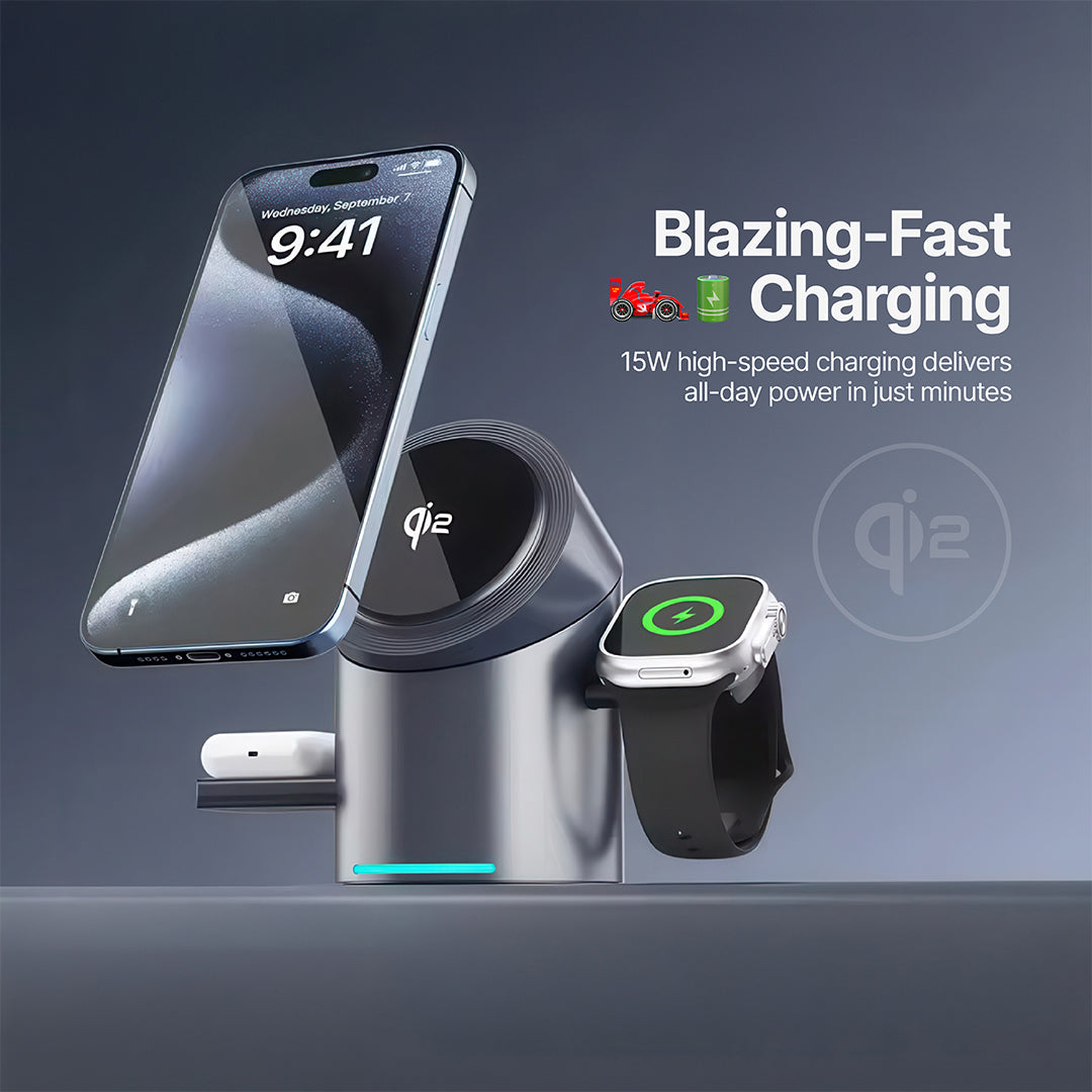 Halo MagSafe 3 in 1 Wireless Charging Station Qi2