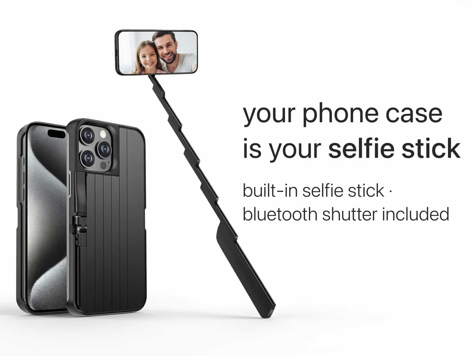 iPhone Case with Built In Selfie Stick