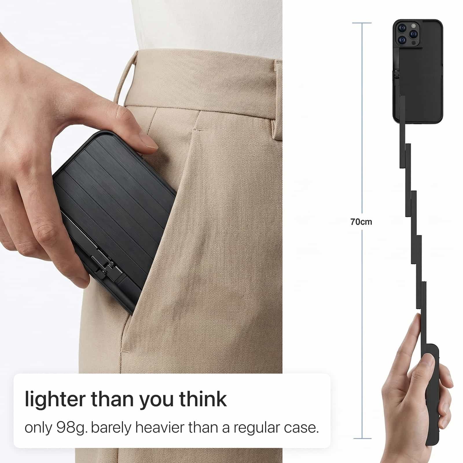 iPhone Case with Built In Selfie Stick