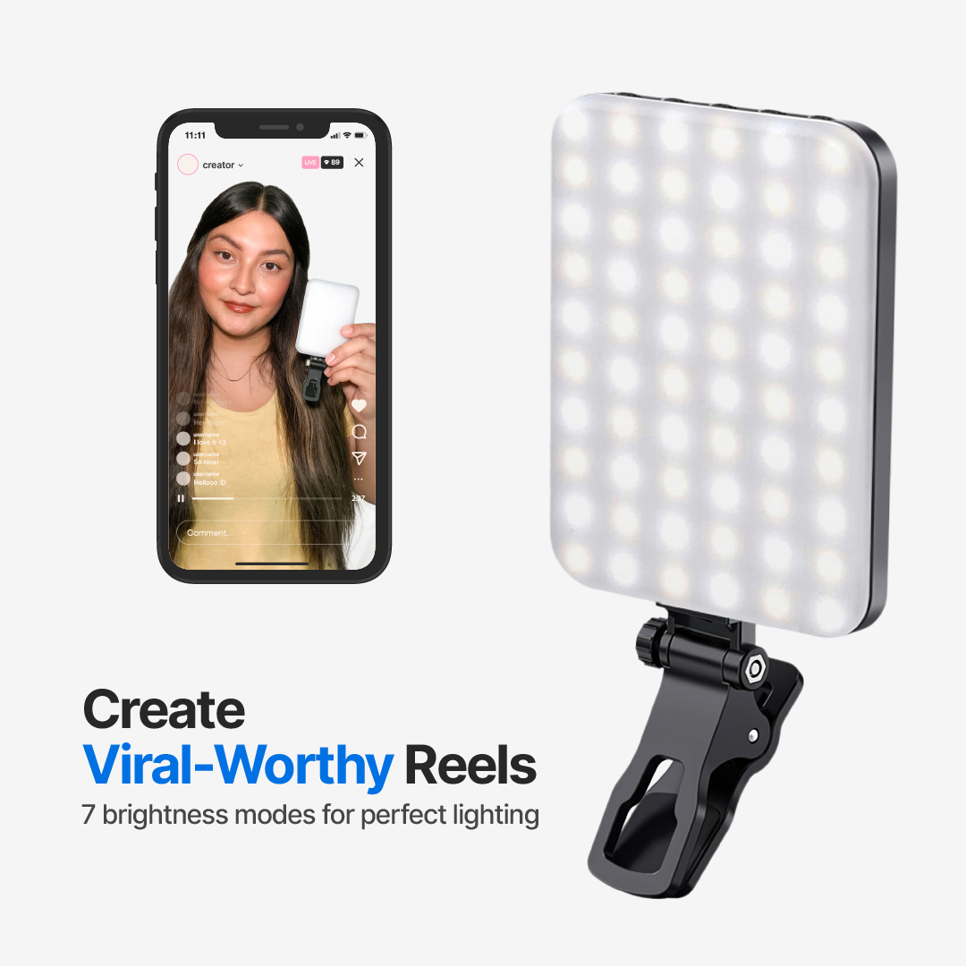 Portable Selfie Light with 7 Modes Brightness