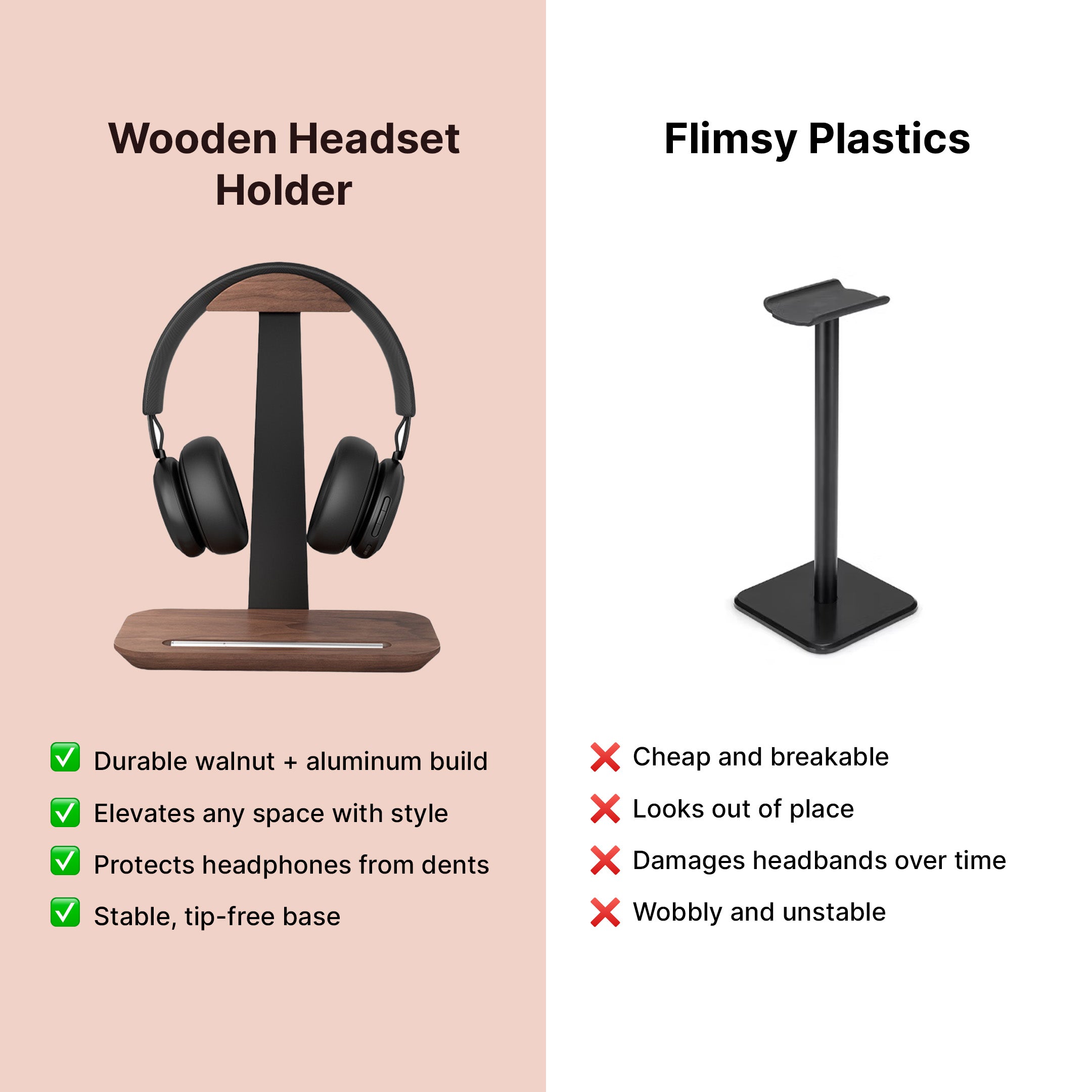 Wooden Headset Holder