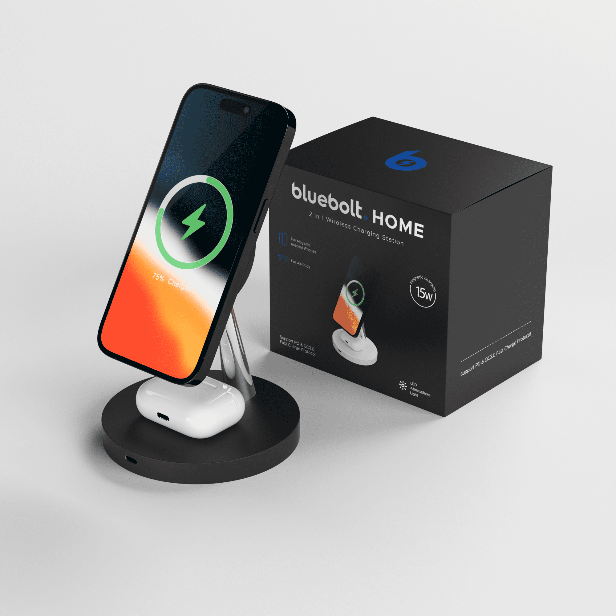 2 in 1 Wireless Charging Station